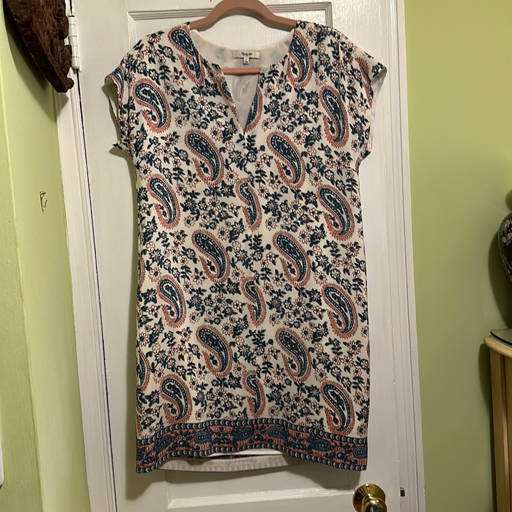 Madewell Silk Dress with Capped Sleeves